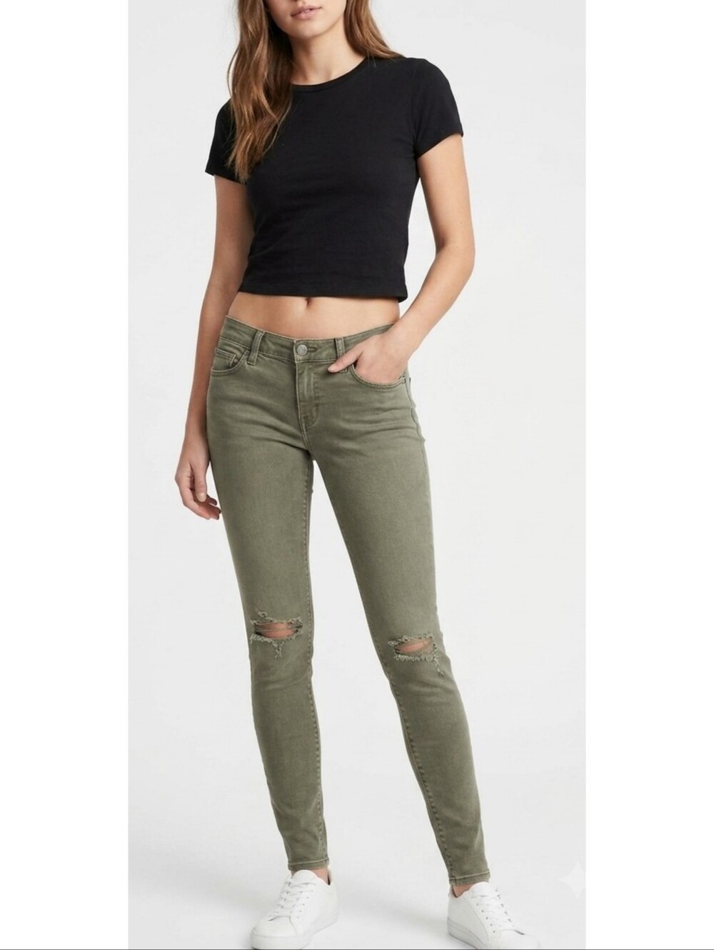 Levi's 535 Super Skinny Jeans Olive Green Size 30